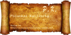 Polonkai Kalliszta névjegykártya